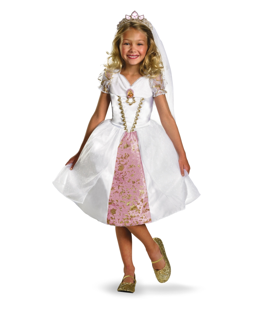 Tangled Rapunzel Wedding Gown Girls Costume