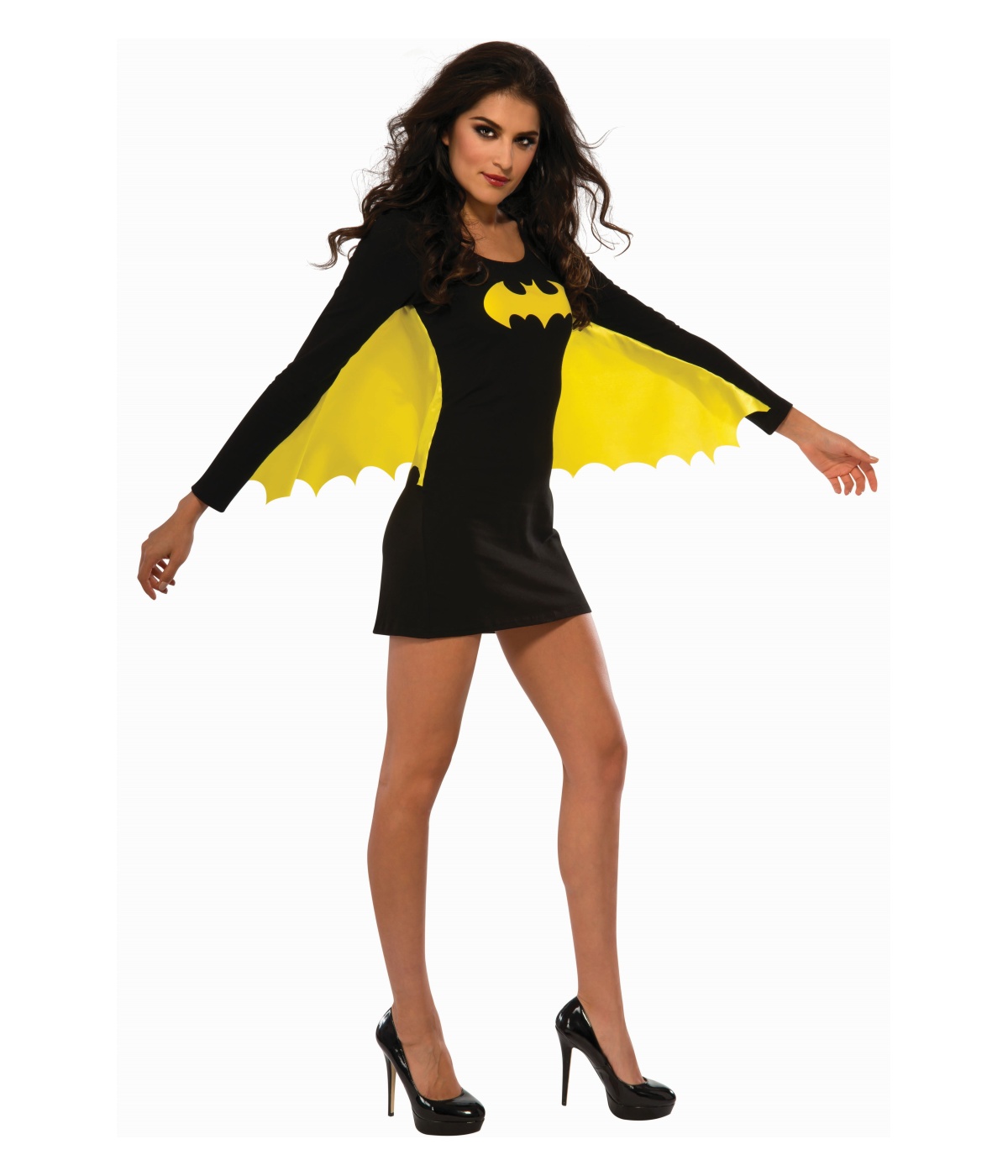 Stylish Superhero Batgirl Dress With Wings Women Costume