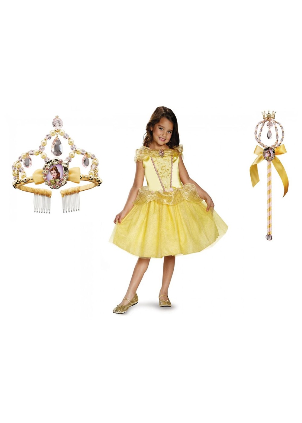 Disney Princess Belle Costume Tiara And Wand Kit