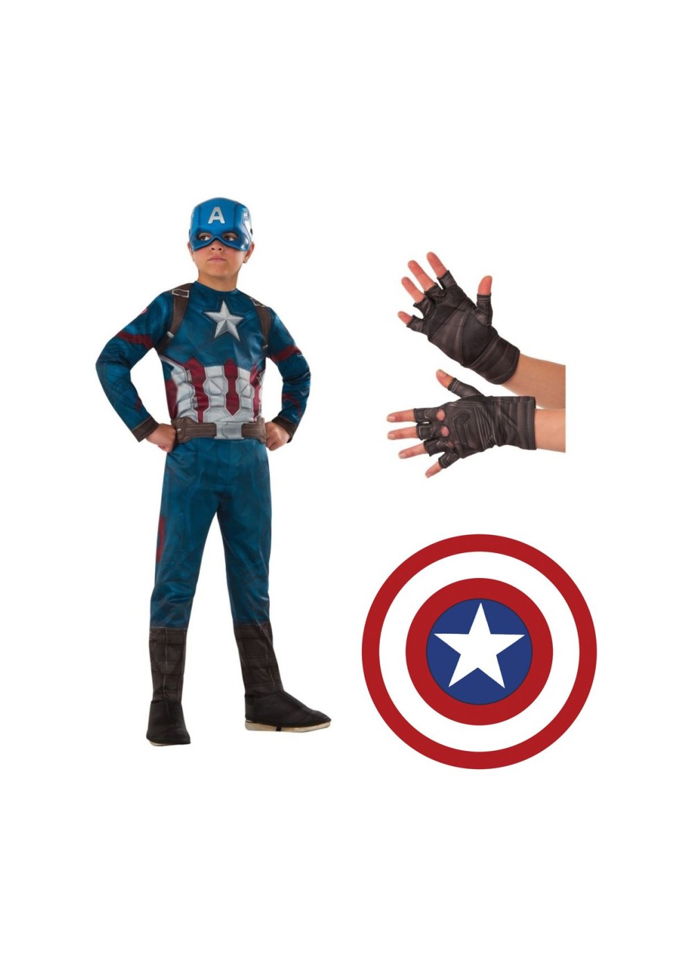 Civil War Captain America Boys Costume Set