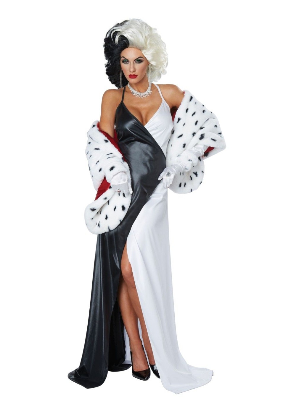 Cruel Dalmatian Diva Women Costume And Wig