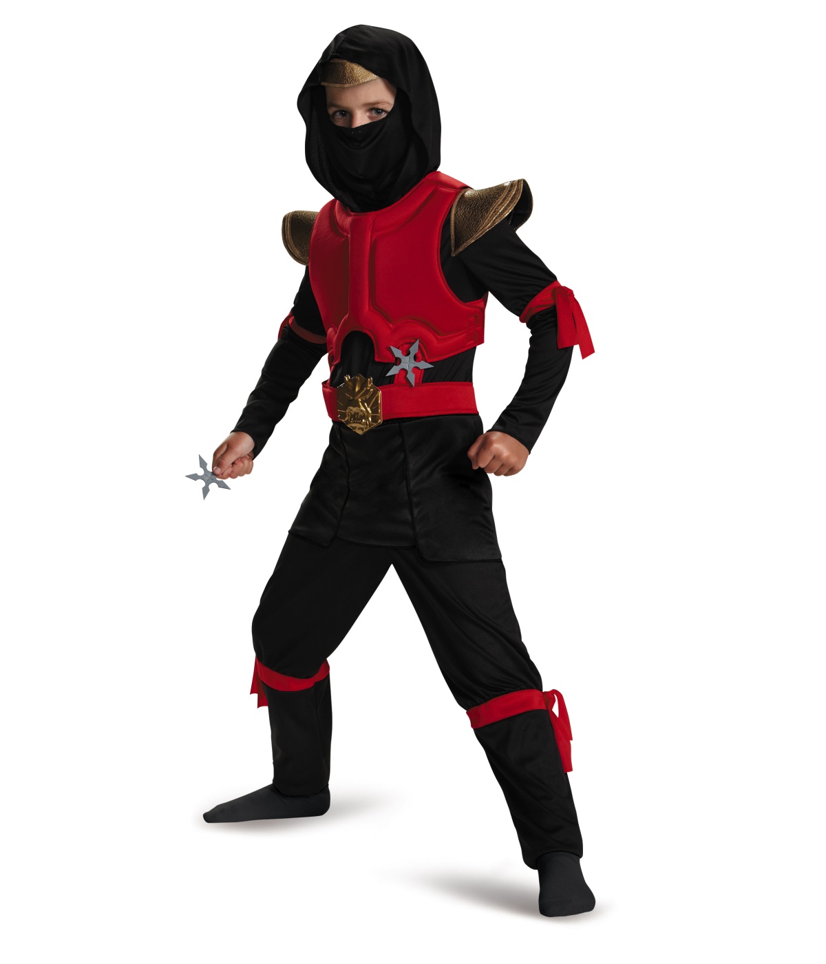 Red And Black Ninja Boys Costume