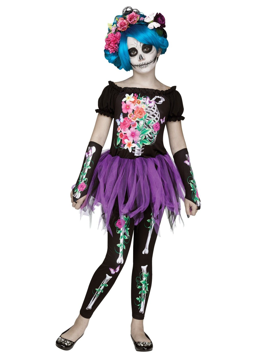 Girls Day Of The Dead Bones Costume