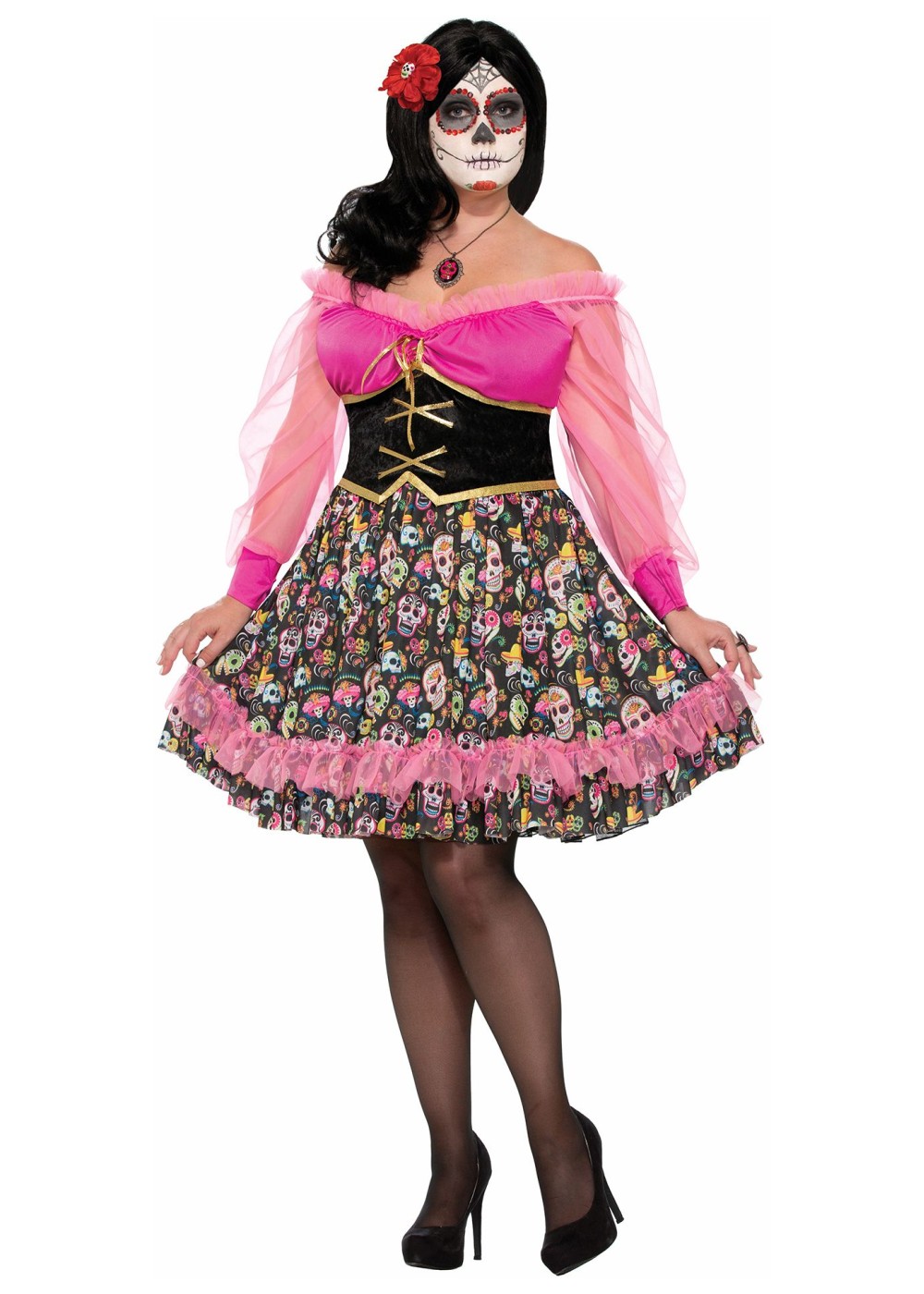Day Of The Dead Woman Plus Size Costume