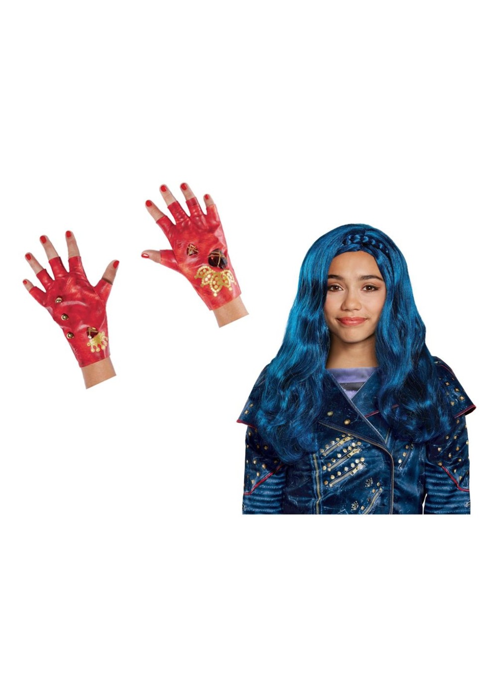 Descendants 2 Evie Girls Wig And Gloves Costume Kit