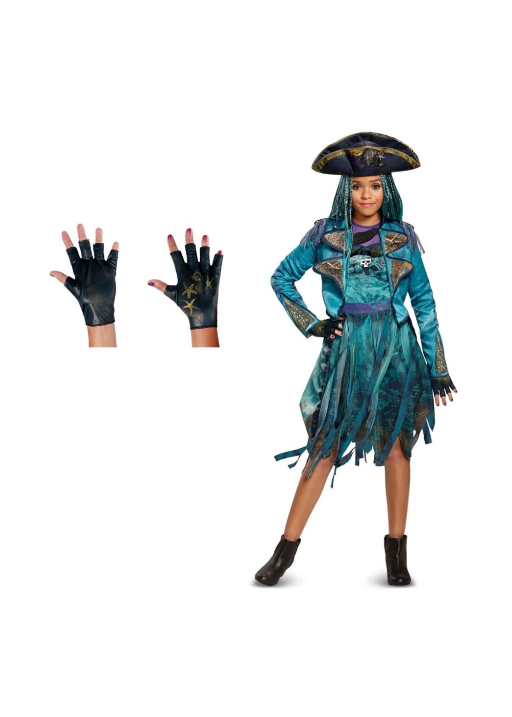 Girls Descendants 2 Uma Costume And Gloves