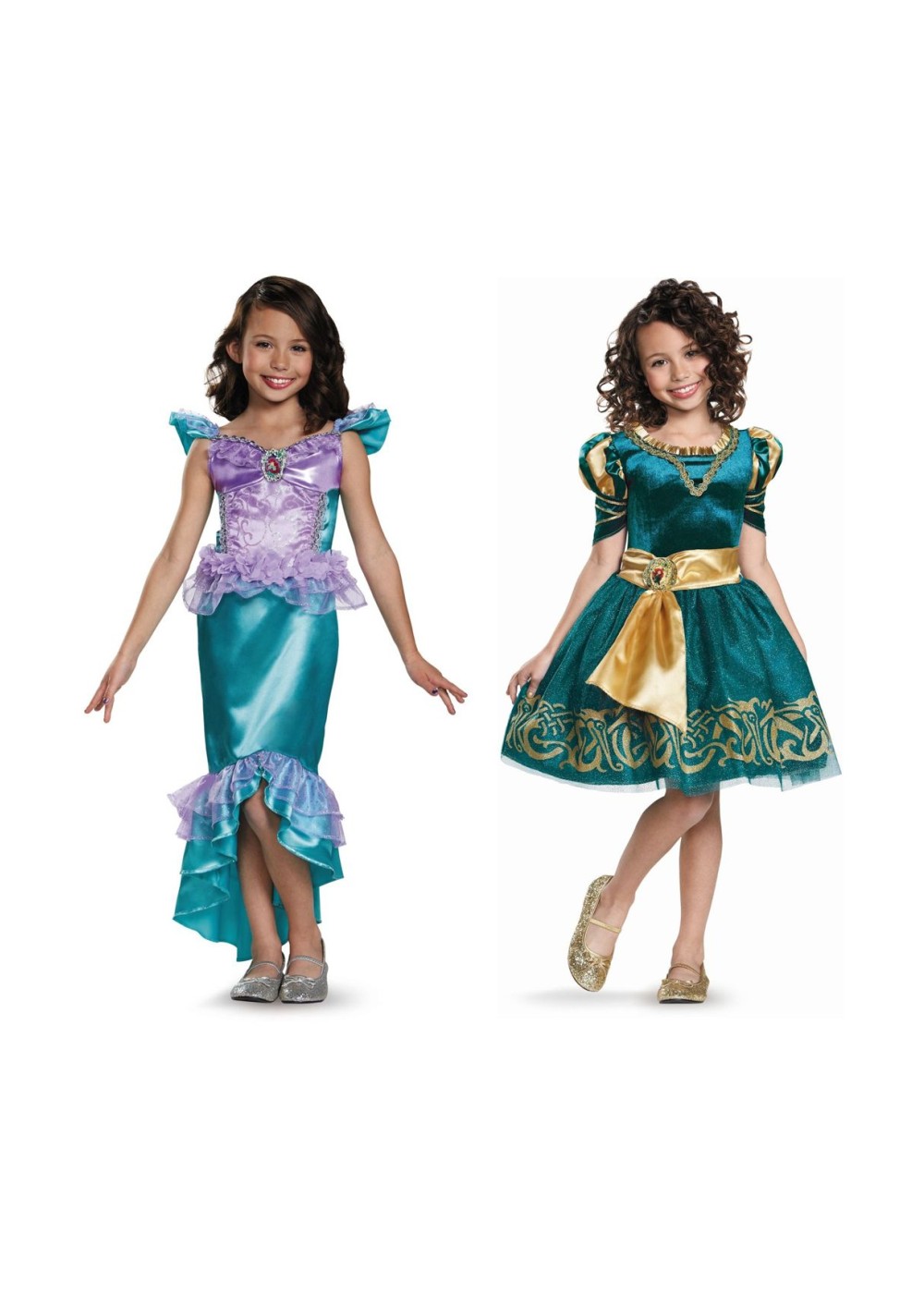 Disney Merida And Ariel Little Girls Costumes