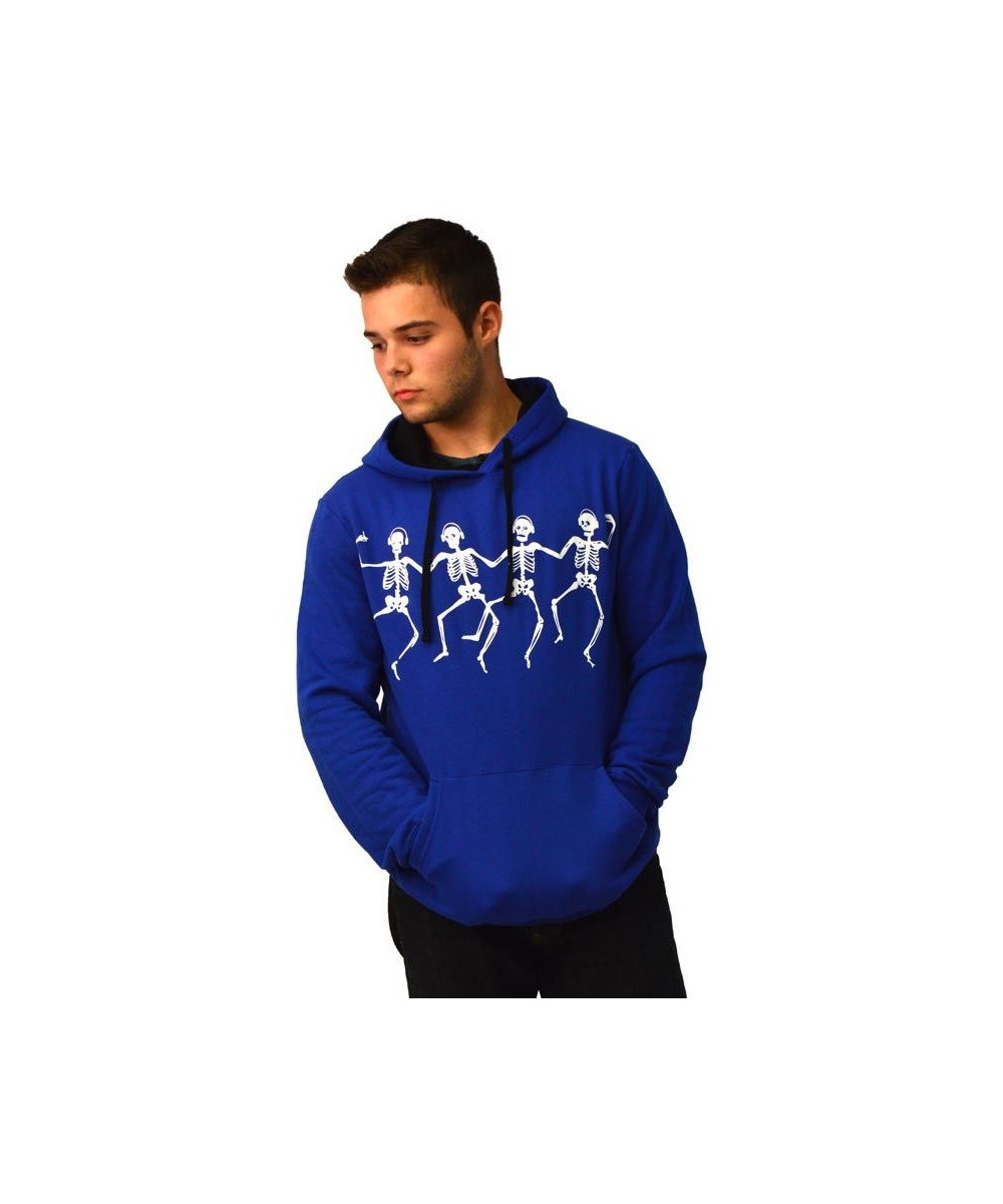 District Young Mens Concert Fleece Drawstring Skeleton Djs Hoodie