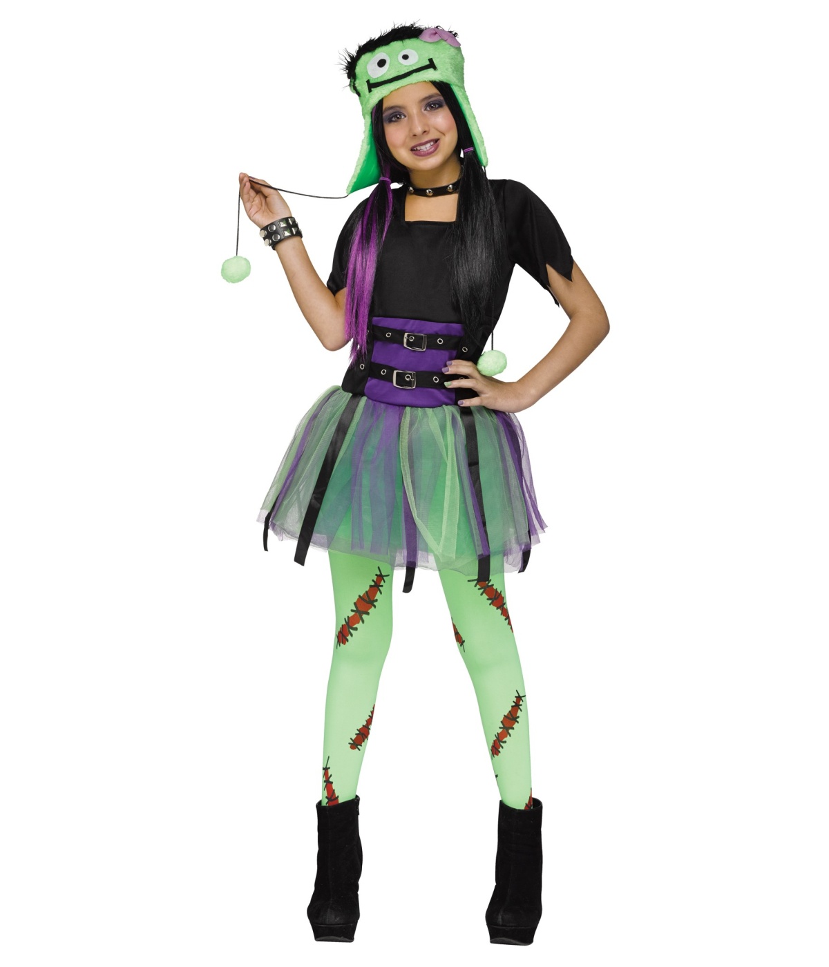 Frankenstein Cute Big Girls Halloween Monster Costume