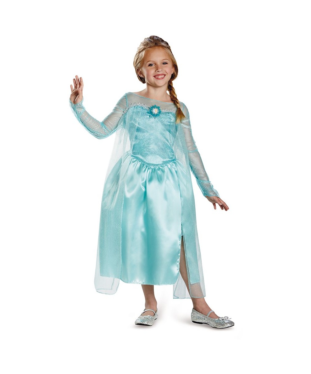 Elsa Snow Queen Gown Girls Classic Disney's Frozen Costume