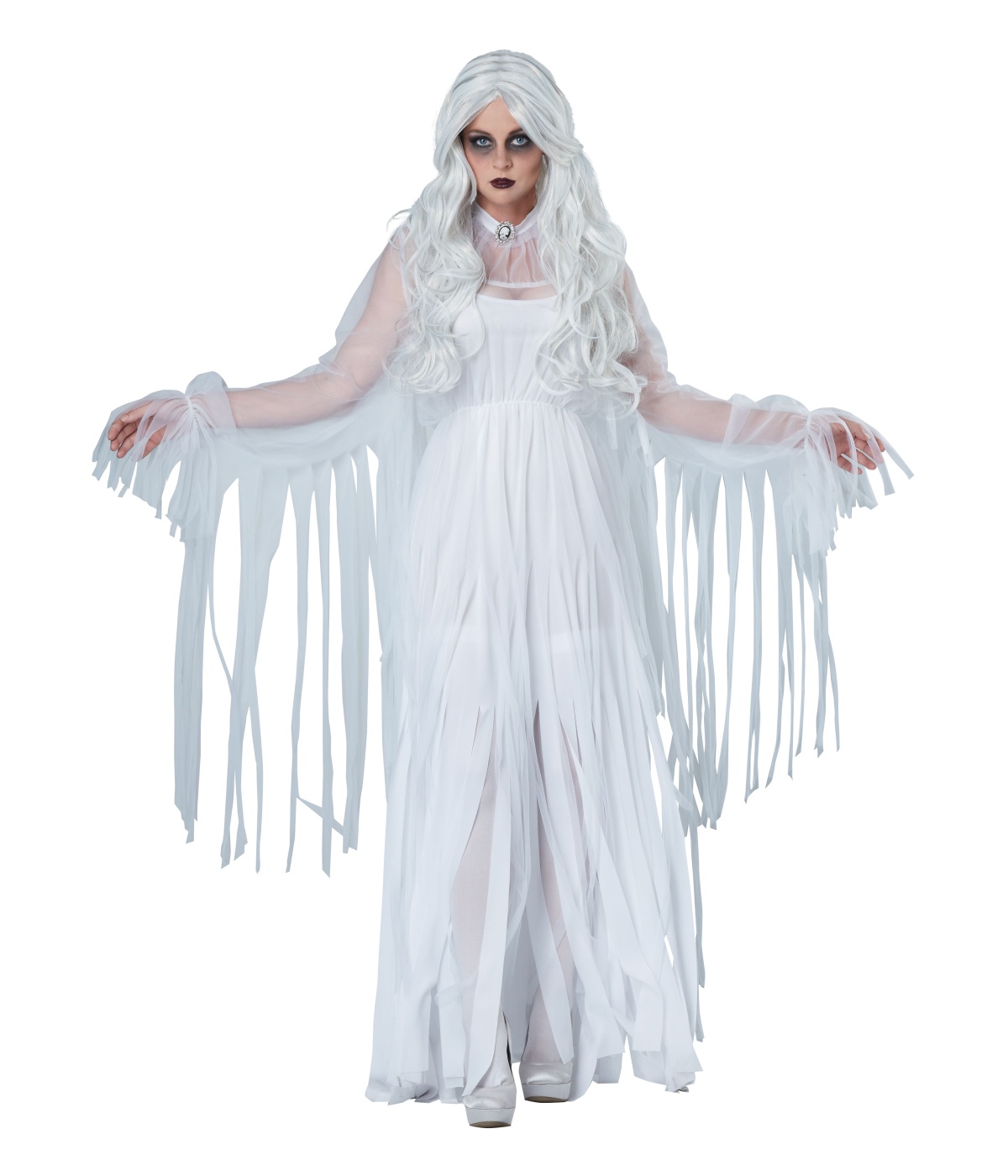 White Ghostly Spirit Scary Womens Halloween Costume