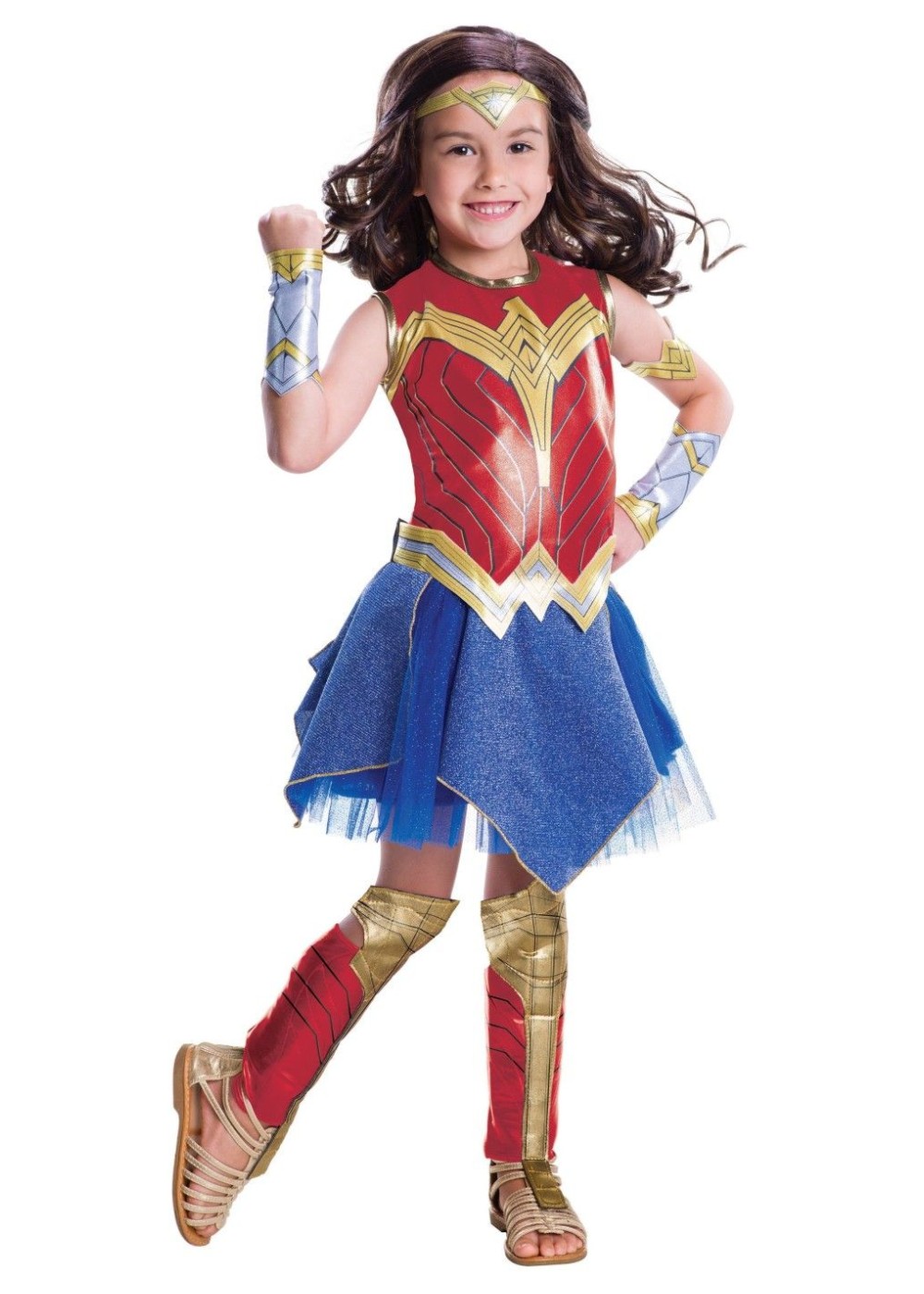 Girls Wonder Woman Costume And Wig Set