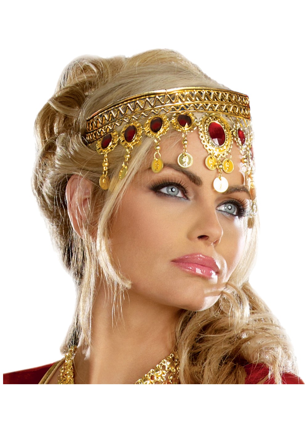 Gold Dripping Rubies Goddess Women Headpiece