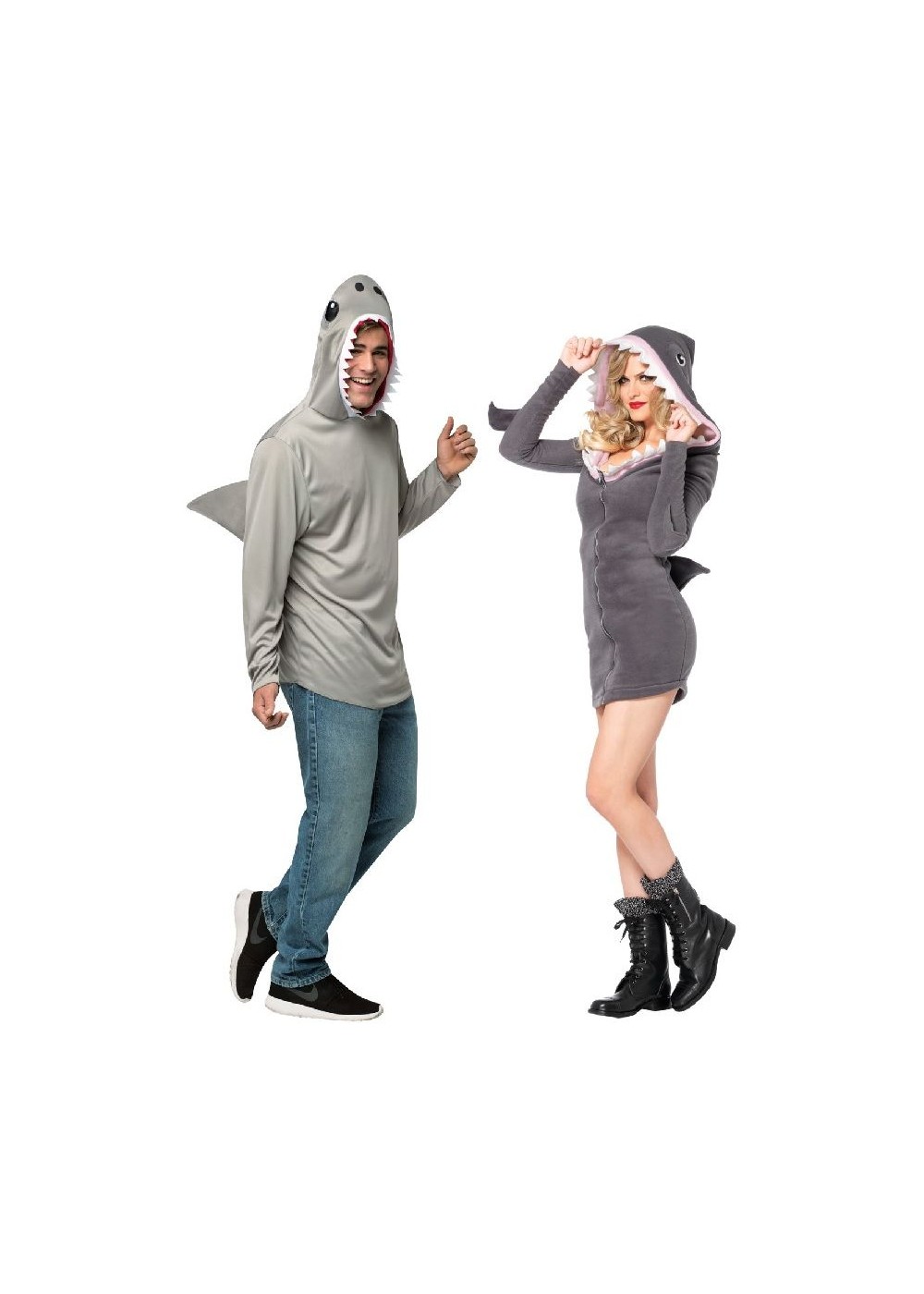 Grey Shark Couple Duo Costume Kit