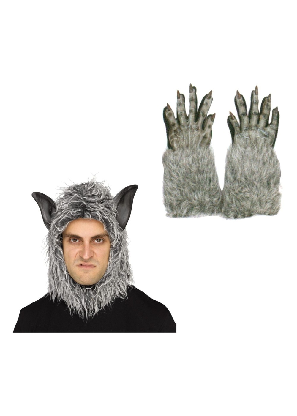Wolf Beast Mask And Gloves Costume Set