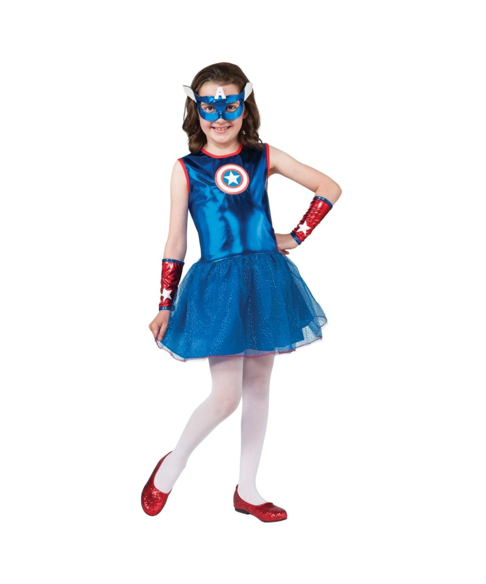 Marvel Captain America Girls Superhero Halloween Costume