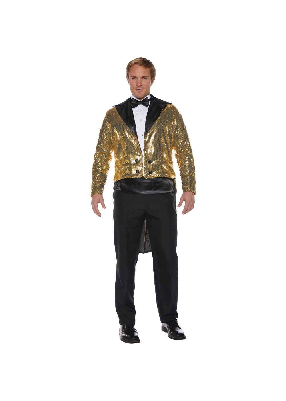 Mens Gold Sequin Coat Tails Jacket