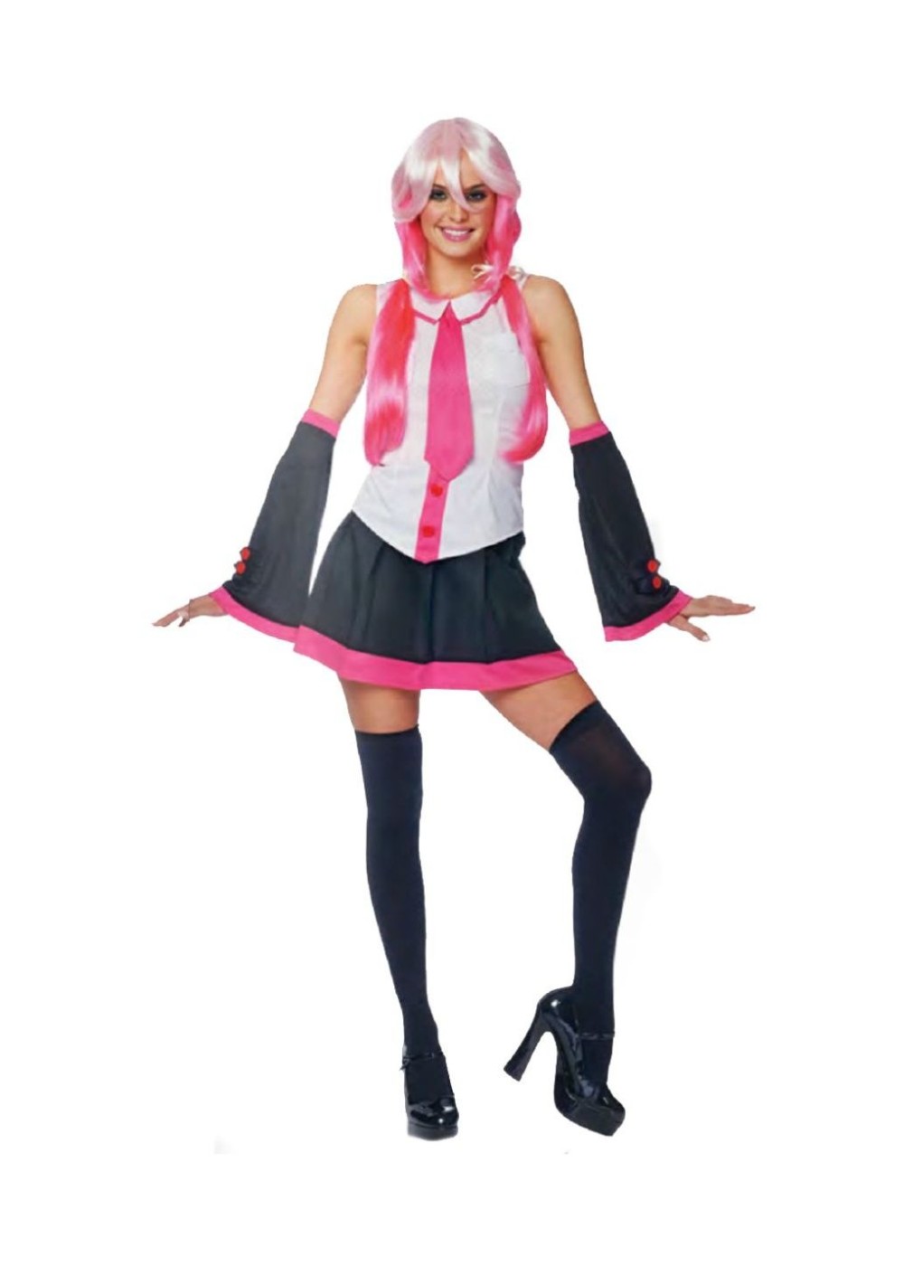 Peppy School Girl Anime Costume And Wig Women Set