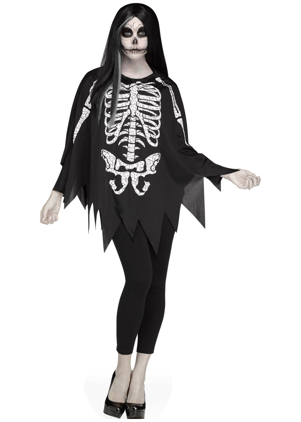 Skeleton Poncho Woman Costume