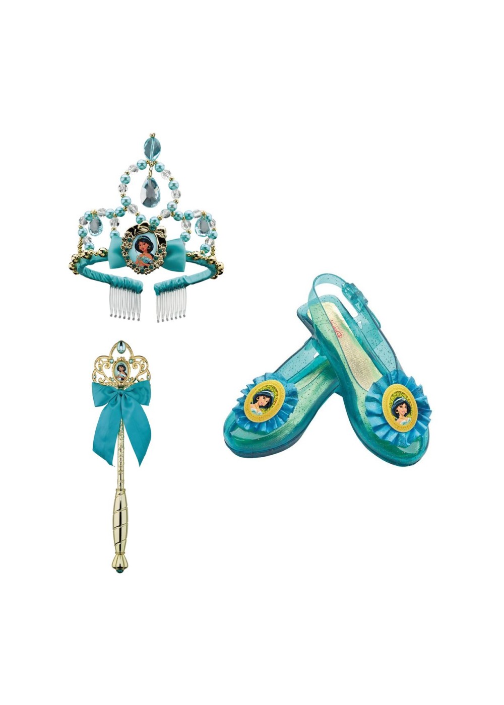 Princess Jasmine Wand Shoes And Tiara Costume Set