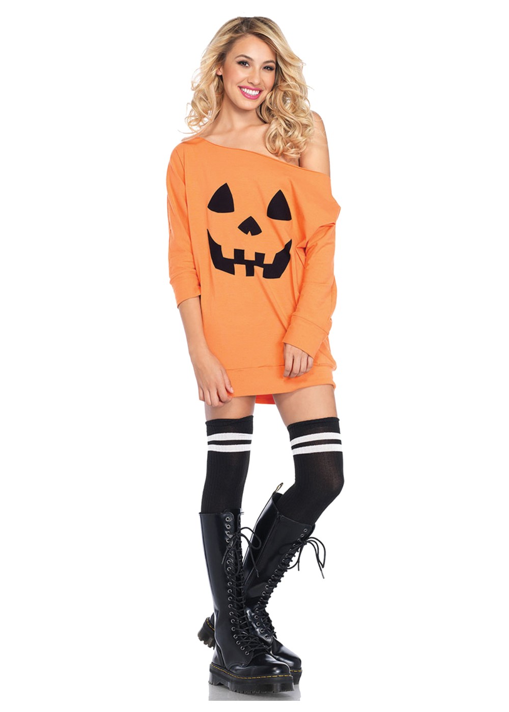 Pumpkin Jersey Dress Women Costume