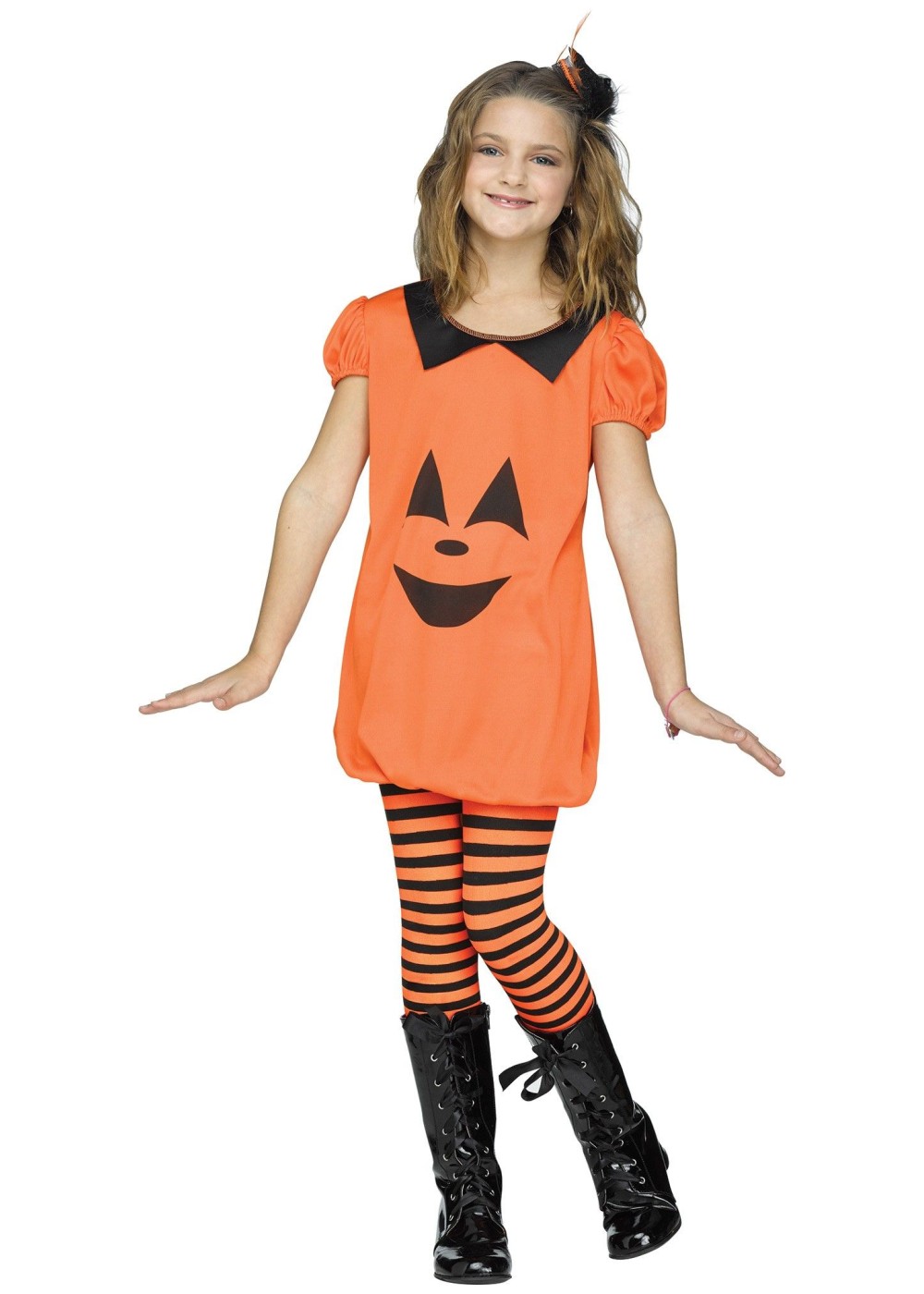 Girls Pumpkin Romper Costume
