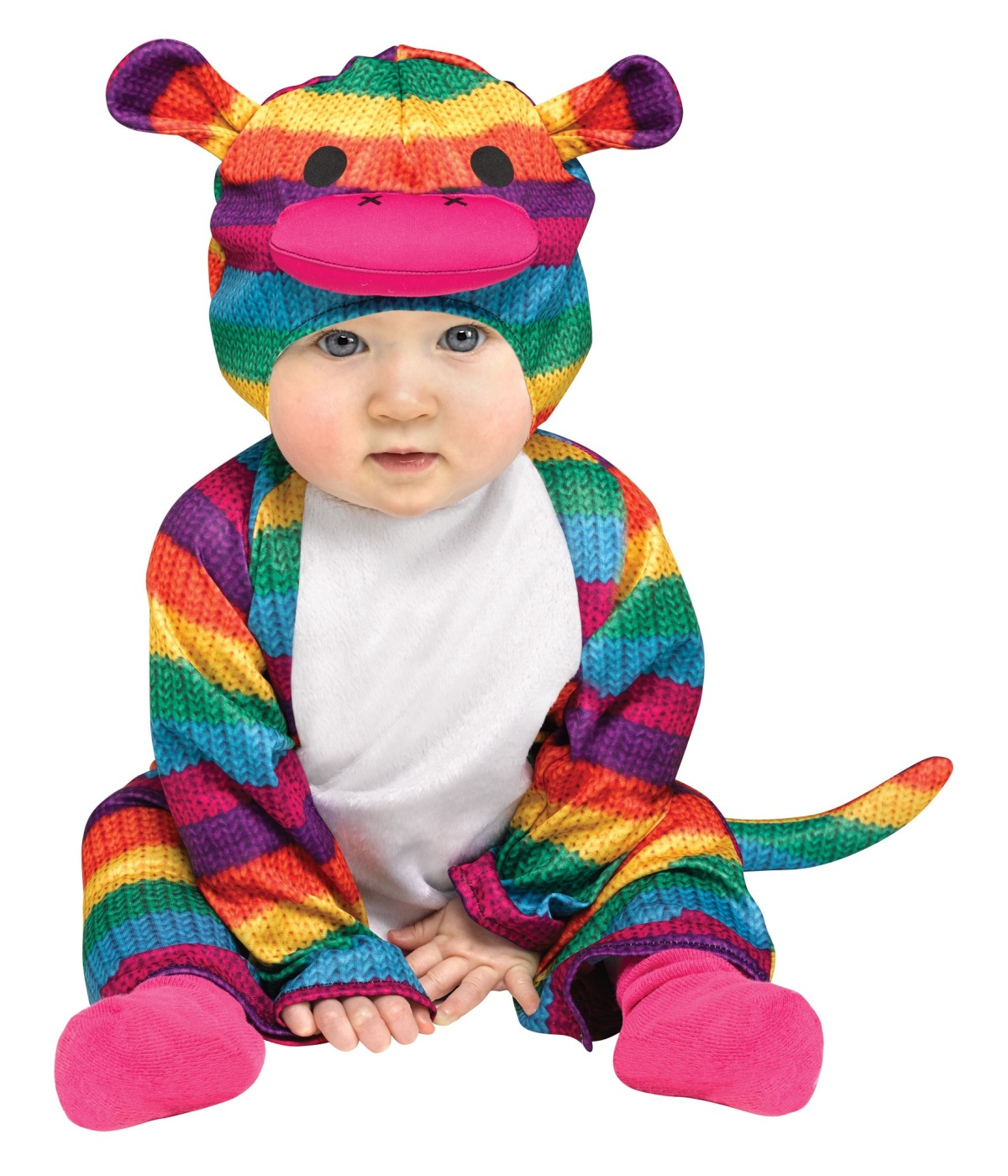 Rainbow Sock Monkey Baby Colorful Halloween Costume