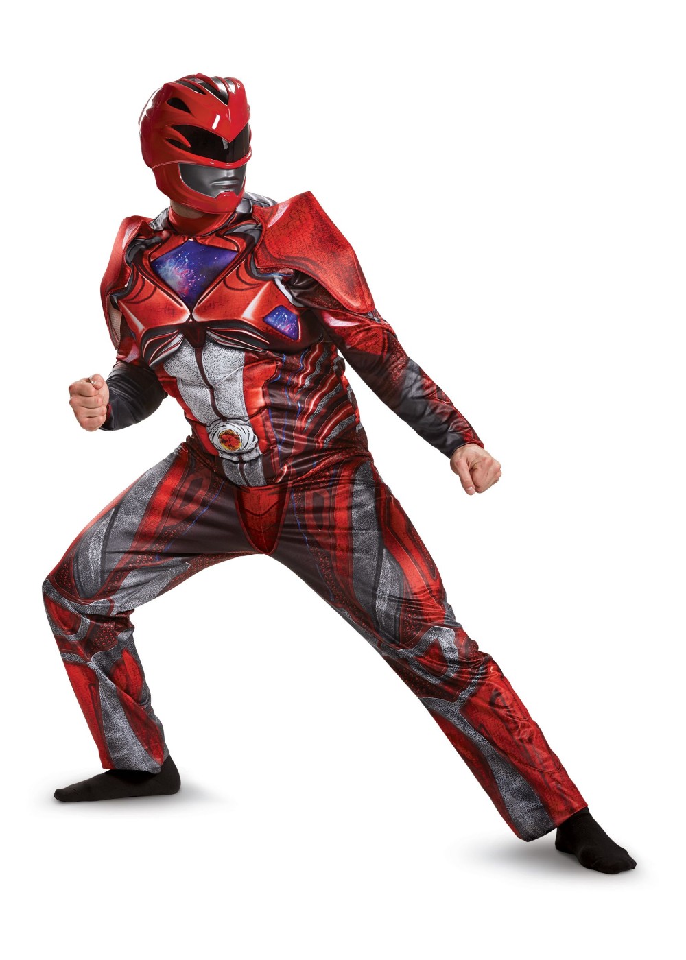 Red Power Ranger Movie Men Muscle Costume