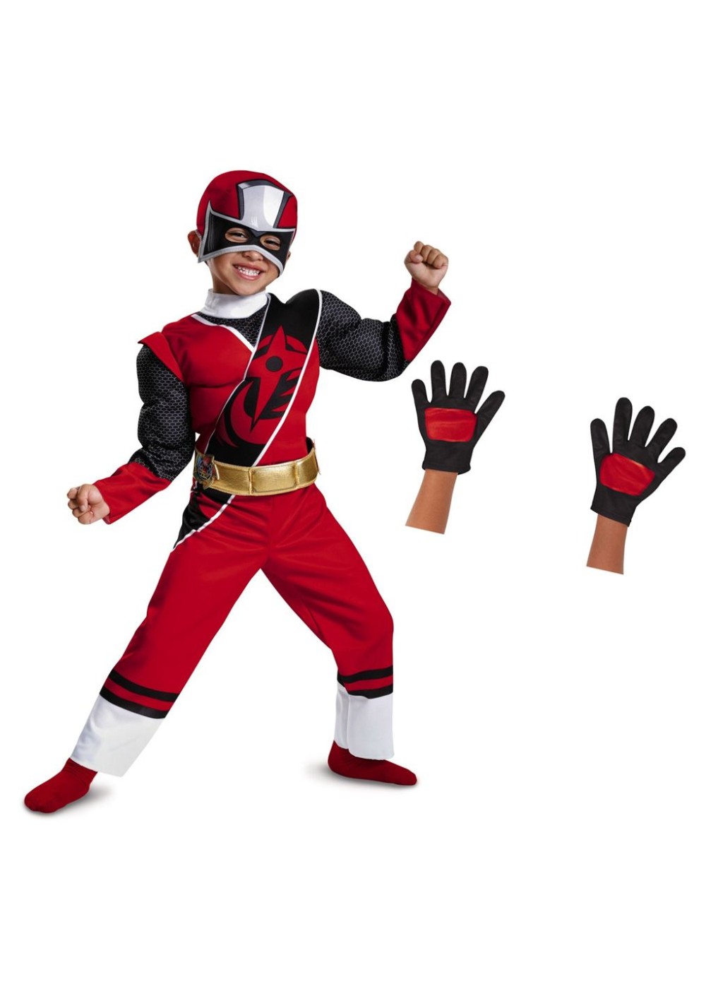 Red Power Ranger Baby Boys Toddler Costume And Gloves
