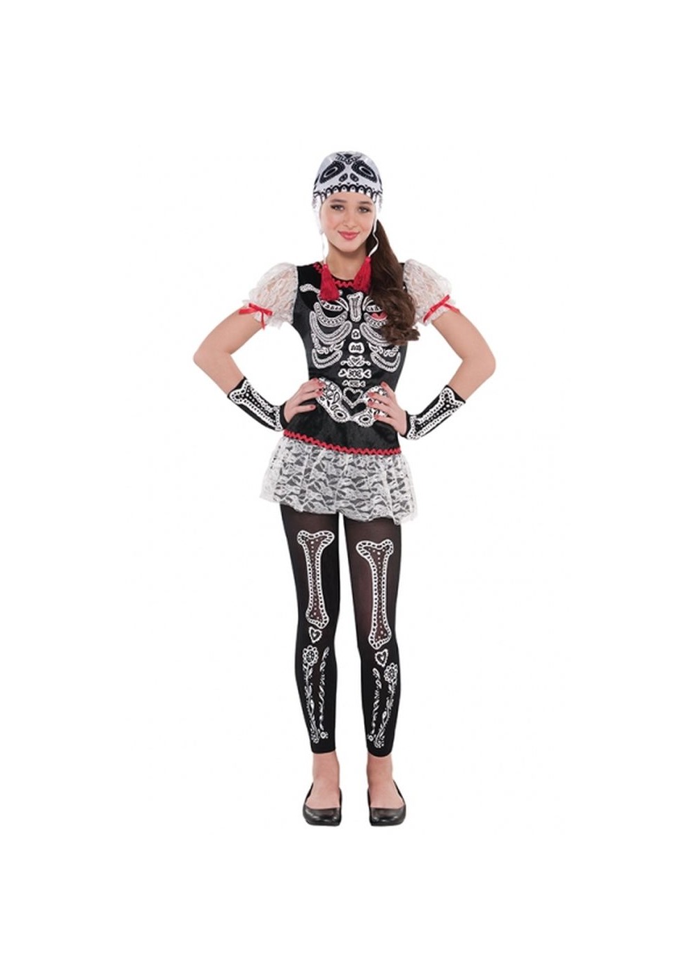 Day Of The Dead Sassy Skeleton Girls Costume