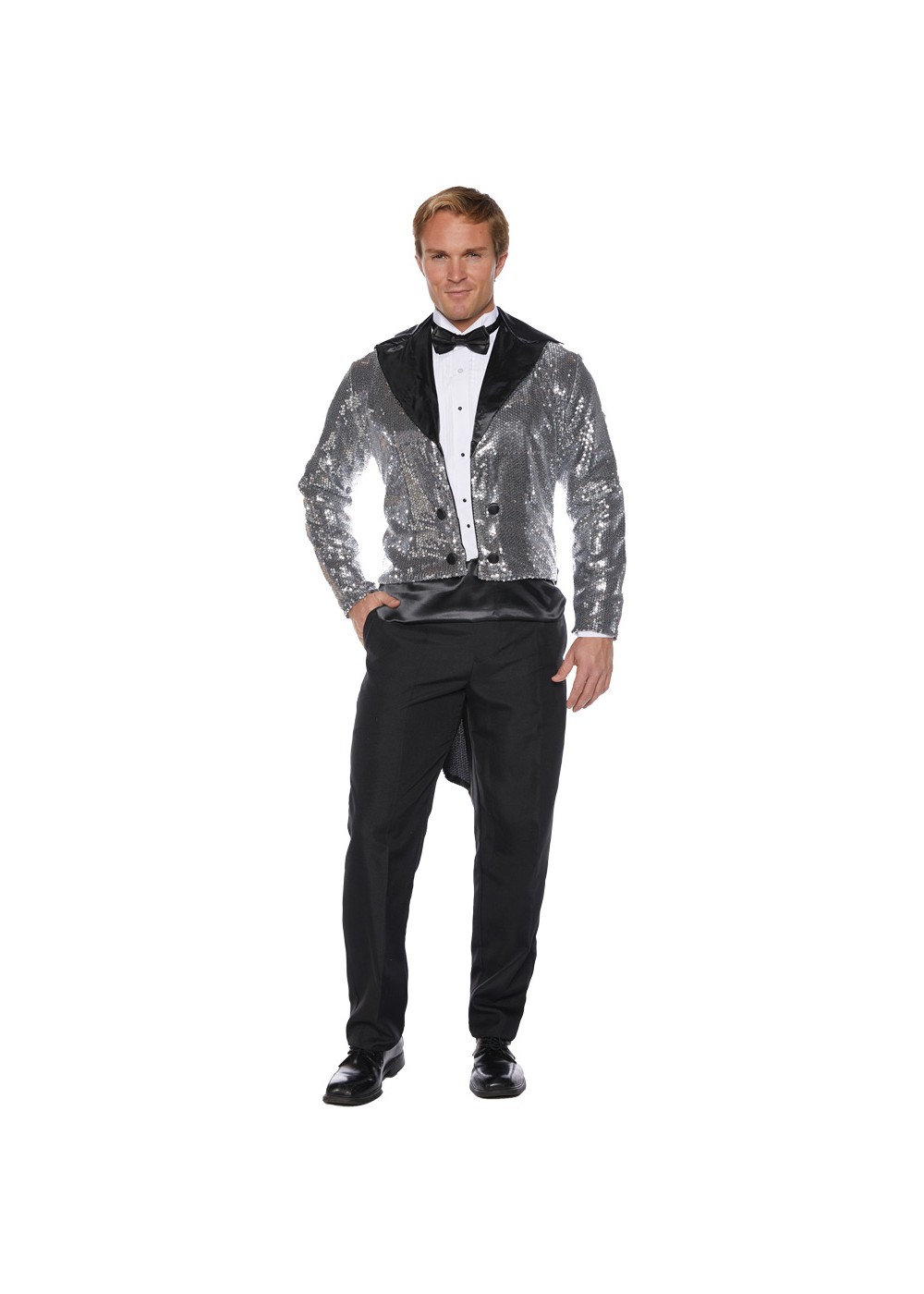 Silver Sequin Tails Men Jacket