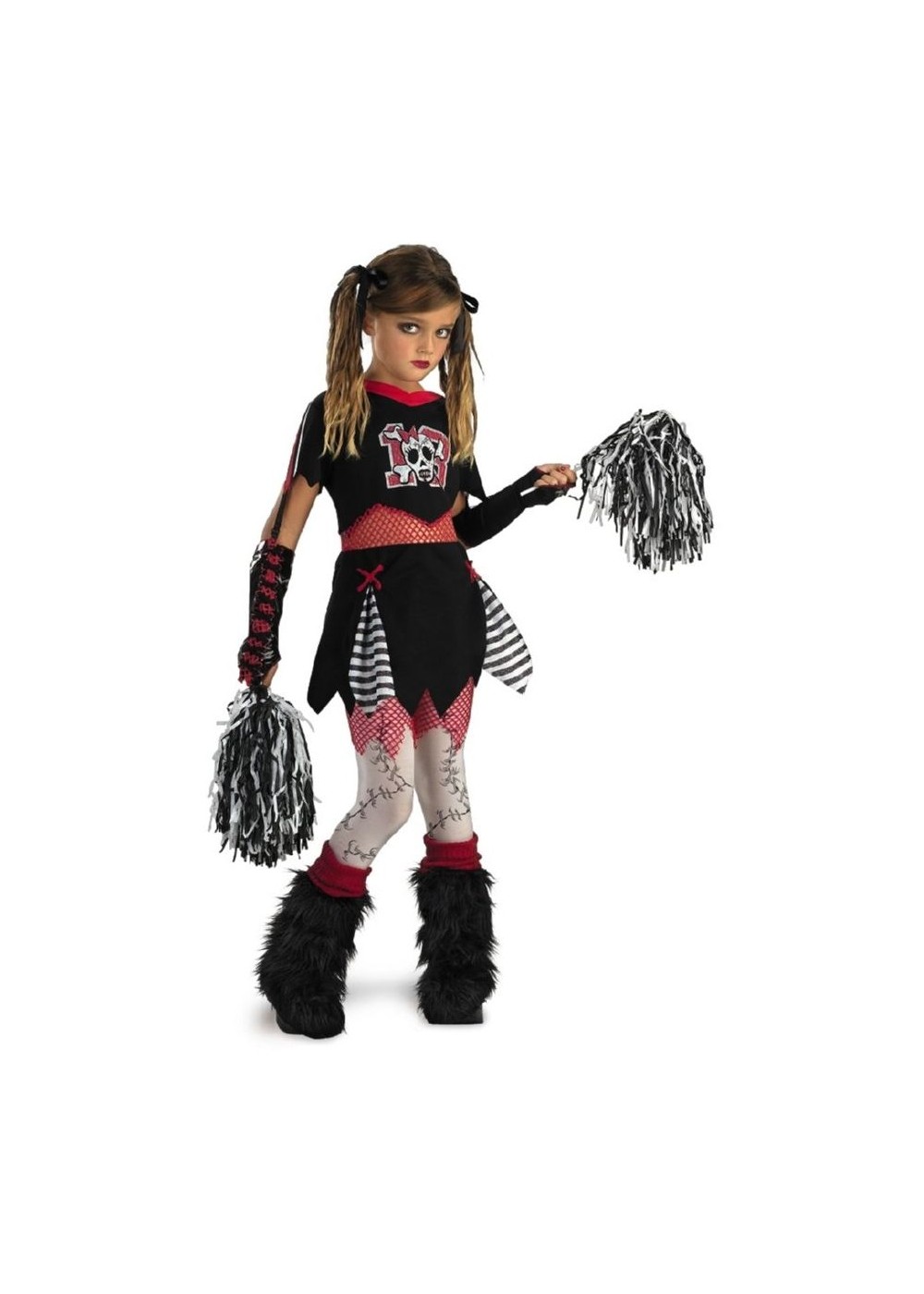 Dark Pirate Skull Cheerleader Girls Costume