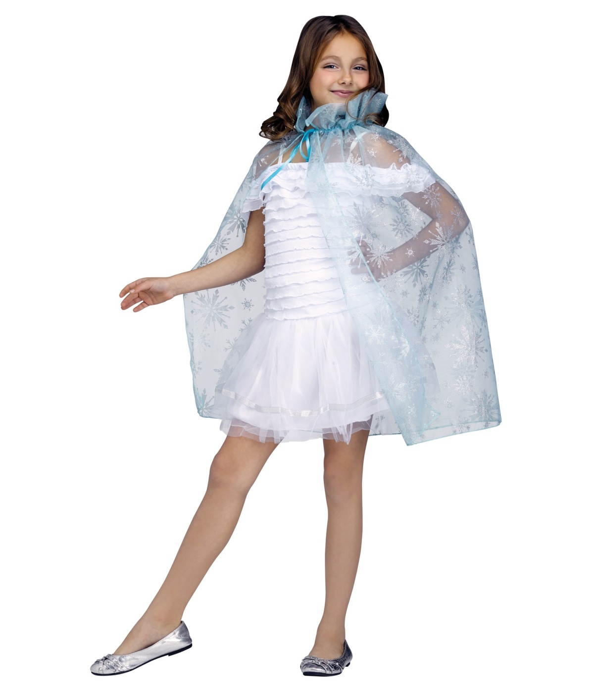 Sparkling Snowflake Queen Costume Princess Cape