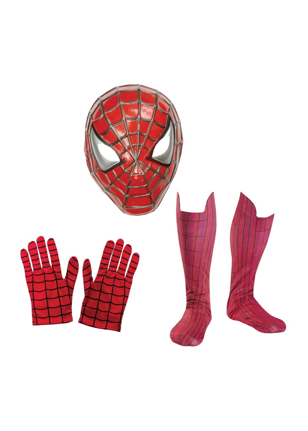 Spiderman Mask Gloves And Boot Tops Men Costume Set