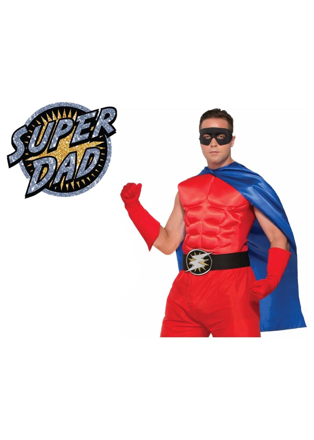 Super Dad Heat Transfer And Blue Cape Men Set