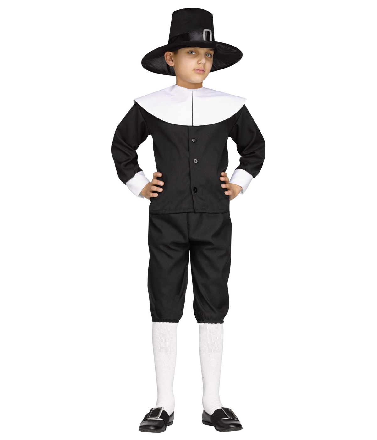 Thanksgiving Pilgrim Boys Colonial Halloween School Project Costume