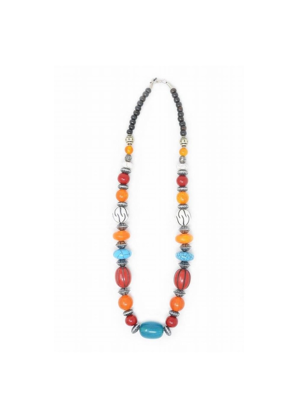 Rainbow Colored Beaded Tibetan Necklace