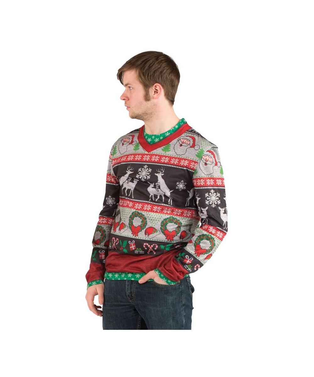 Ugly Christmas Frisky Deer Mens Costume Shirt