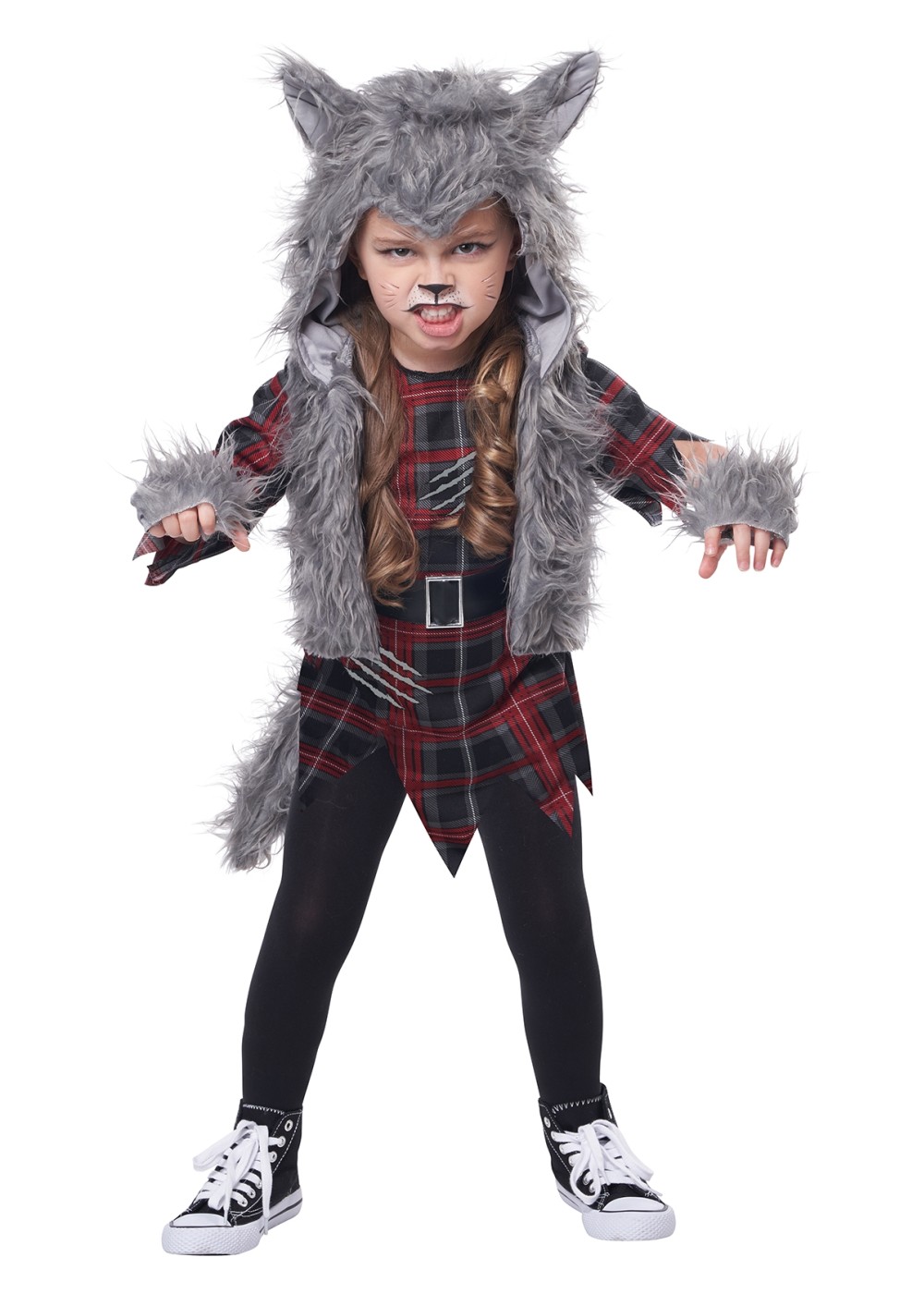 Toddler Girl Howling Wolf Pup Costume