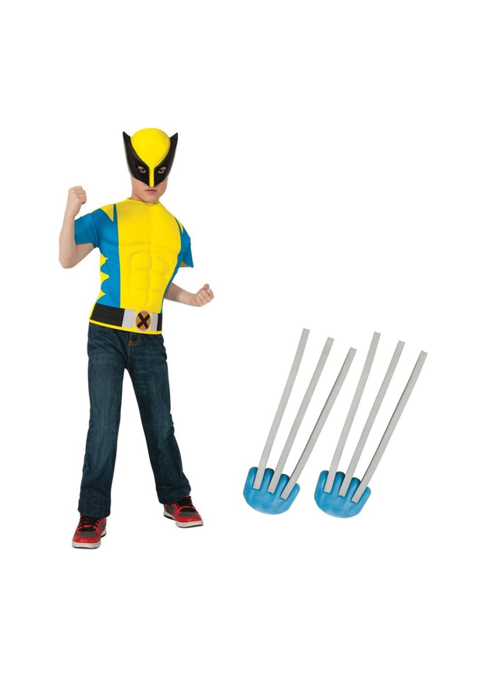 Wolverine Boys Muscle Shirt And Claws Boys Costume Set