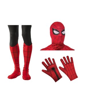 Spiderman Men Mask Gloves And Boot Tops Costume Set