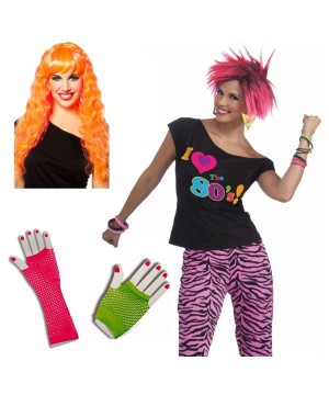 1980s Party Girl Woman Costume Set