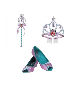 Disney Princess Ariel Wand Tiara And Shoes Girls Accessory Set