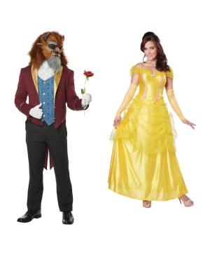 Beast Men And Belle Women Couples Costumes