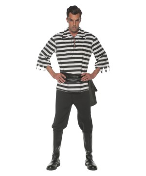 Black And White Pirate Men Costume