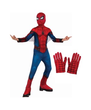 Spiderman Homecoming Boys Costume And Gloves Set