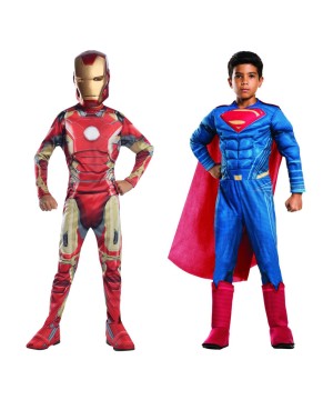 Superman And Iron Man Boys Costume Set