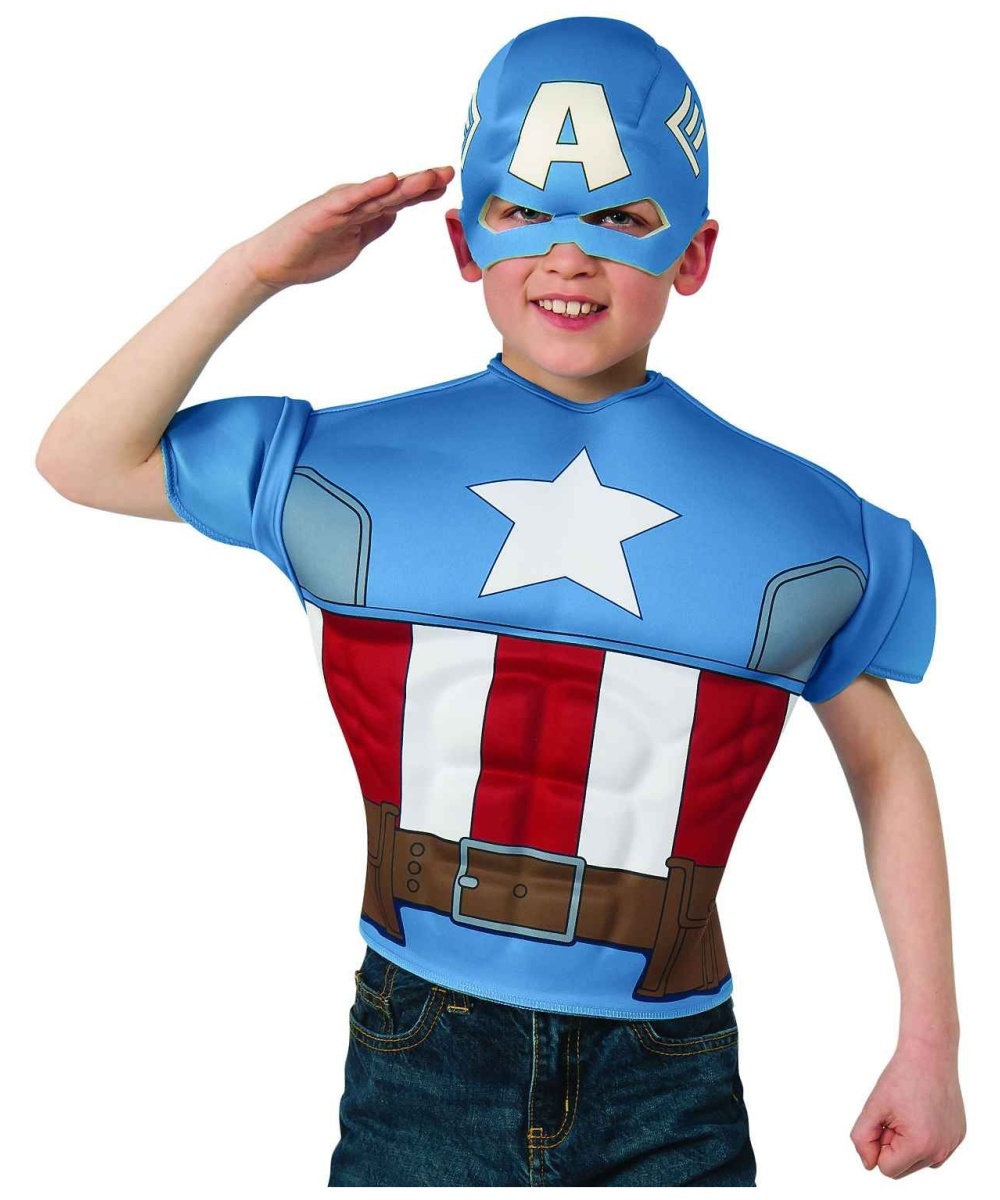 Captain America Kids Muscle Costume Shirt
