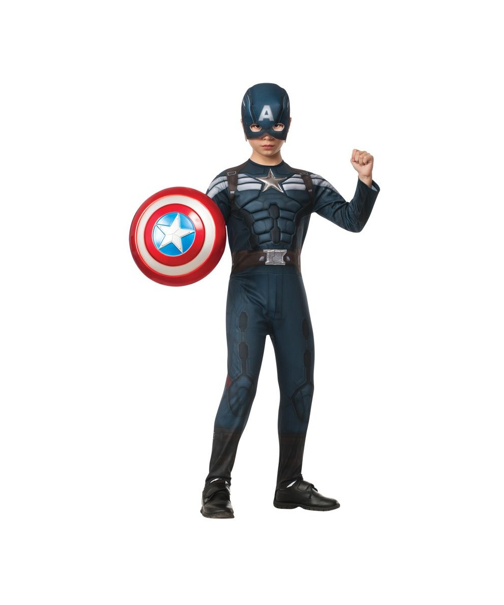 Captain America Stealt Boys Costume Patriotic American Superhero Small