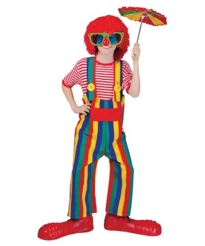 Childs Striped Clown Overalls